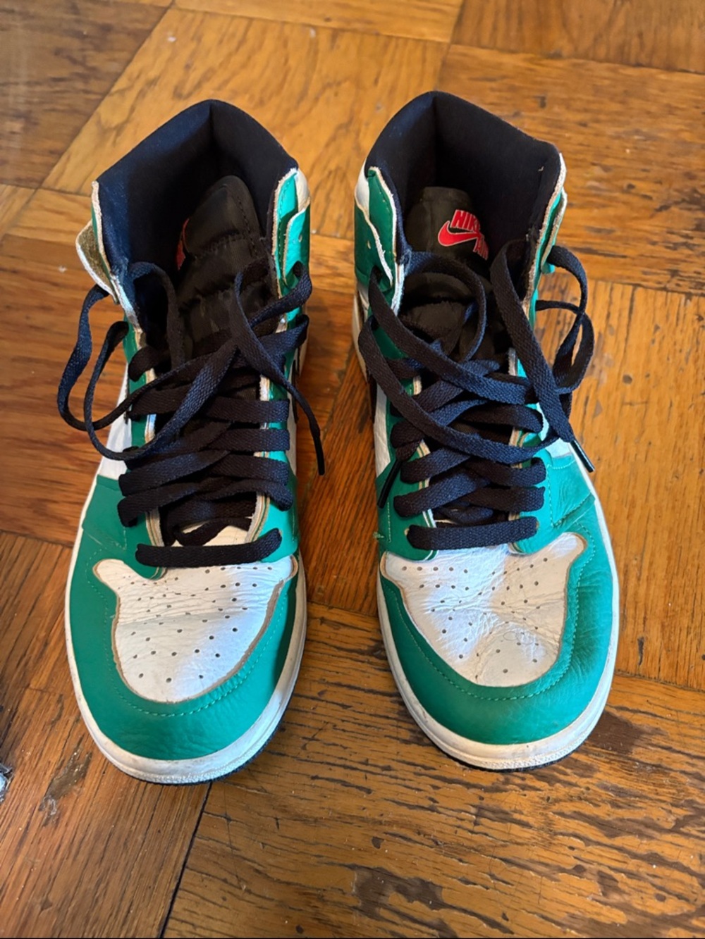 Nike Kids Teal and White High-Top Sneakers